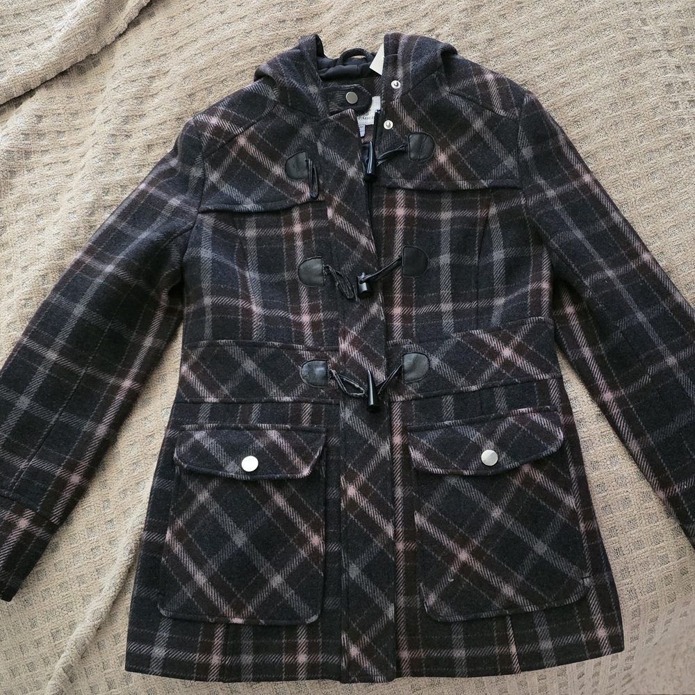 Women's Plaid Wool Heavy Coat Size S/G
